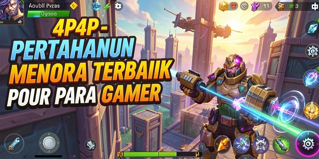 Tangkapan layar dari gameplay 4P4P menunjukkan aksi menara pertahanan yang mendebarkan.