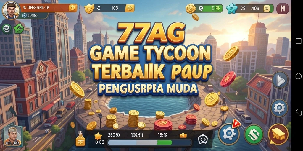 Screenshot gameplay <strong>77AG</strong> yang menampilkan meriahnya aktivitas bisnis Tycoon.