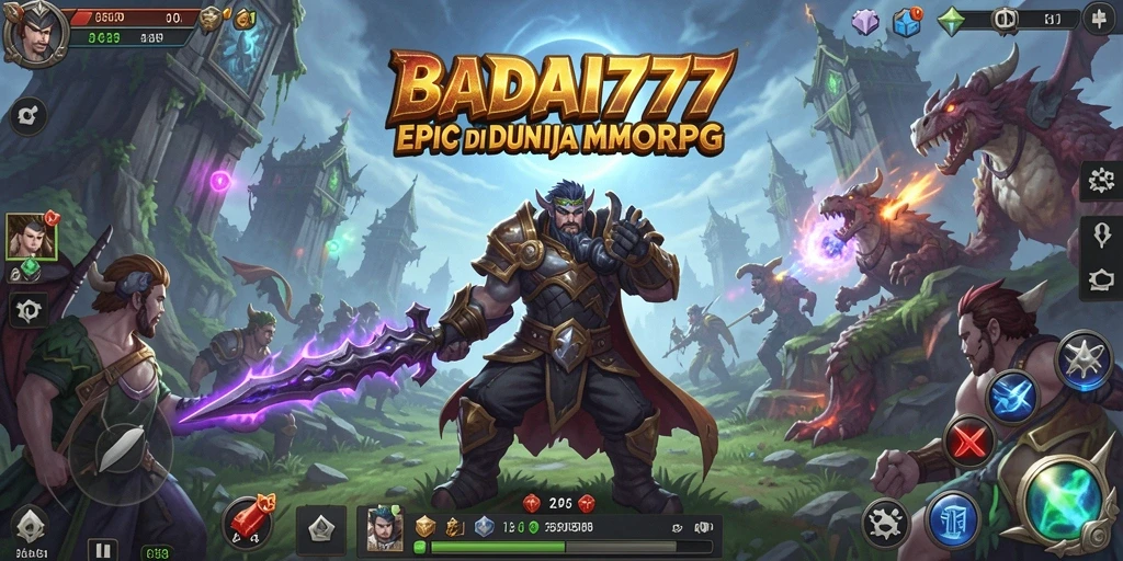 Screenshot gameplay BADAI777 menampilkan aksi seru di dunia MMORPG.
