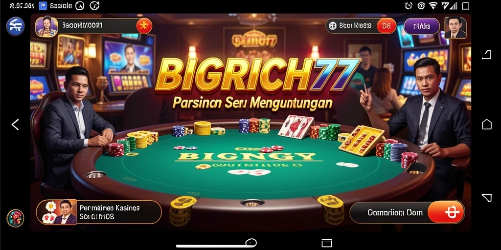 Tampilan aksi menegangkan dalam permainan Kasino BIGRICH77.