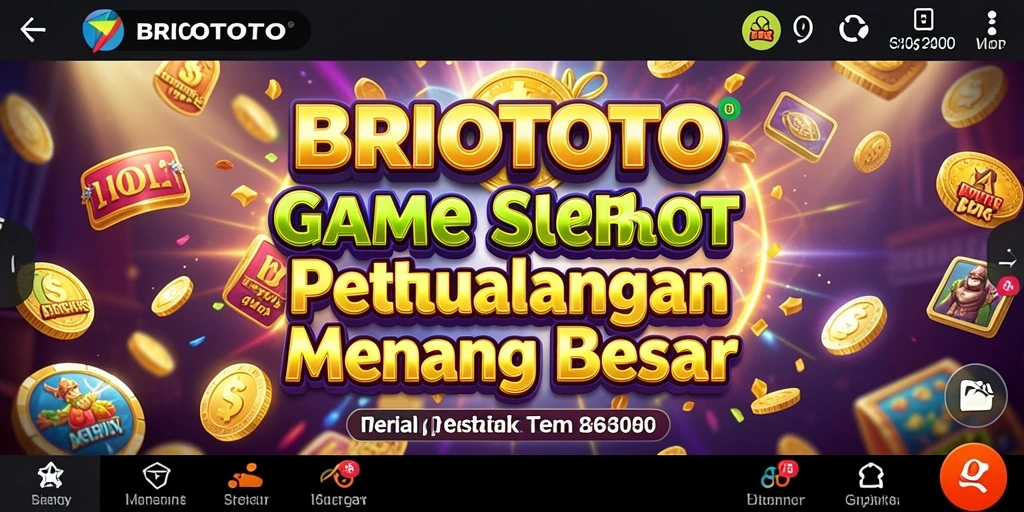 Screenshot BRIOTOTO menampilkan gameplay Slot yang seru dan penuh warna.