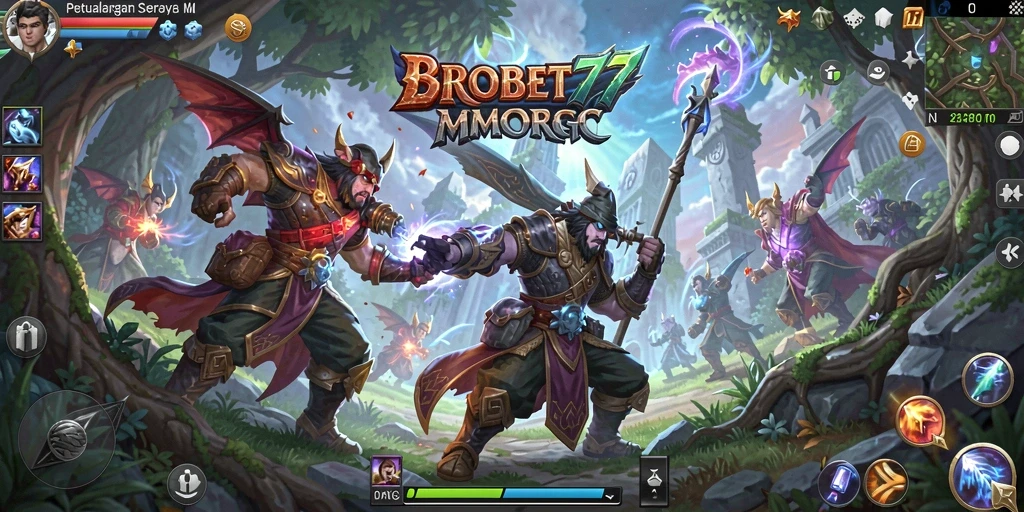Tangkapan layar gameplay BROBET77 menampilkan petualangan seru dalam MMORPG.