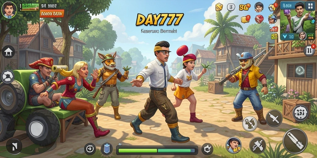 Screenshot DAY777 menampilkan gameplay seru dengan warna-warni yang mencolok.