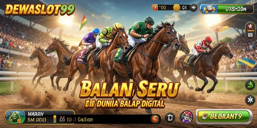 Tampilan gameplay seru DEWASLOT99 dengan aksi balapan yang mendebarkan.