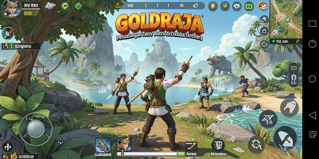 Tampilan permainan menakjubkan dari <strong>GOLDRAJA</strong> dalam dunia terbuka.