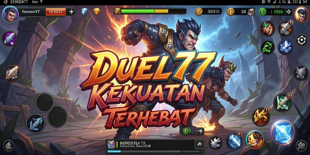 Tampilan gameplay seru dengan pertarungan mendebarkan di KEREN77.