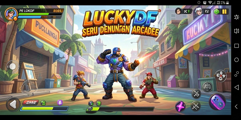 Screenshot utama LUCKYDF menampilkan gameplay seru dan penuh aksi.