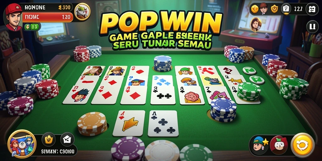 Tampilan gameplay seru dari permainan Gaple POPWIN.