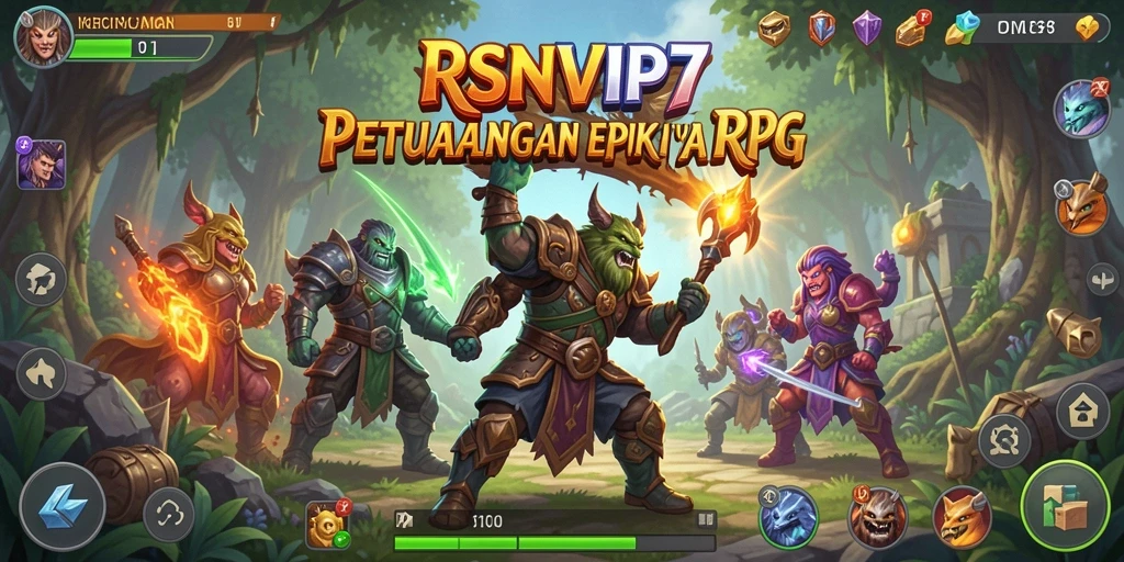 Tangkapan layar gameplay RSNVIP7 menampilkan pertarungan berintensitas tinggi dan karakter unik.