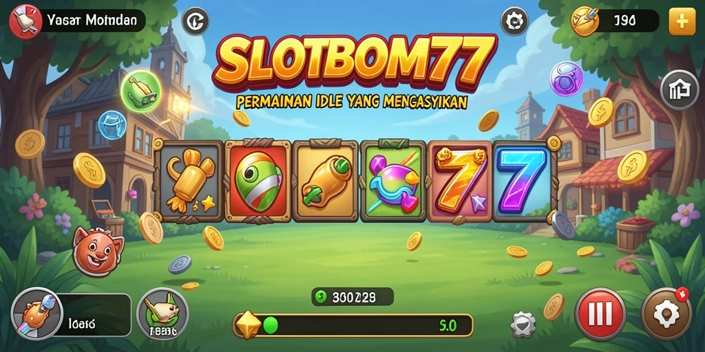 Screenshot gameplay <strong>SLOTBOM77</strong> menampilkan suasana slot yang dinamis dan menarik.