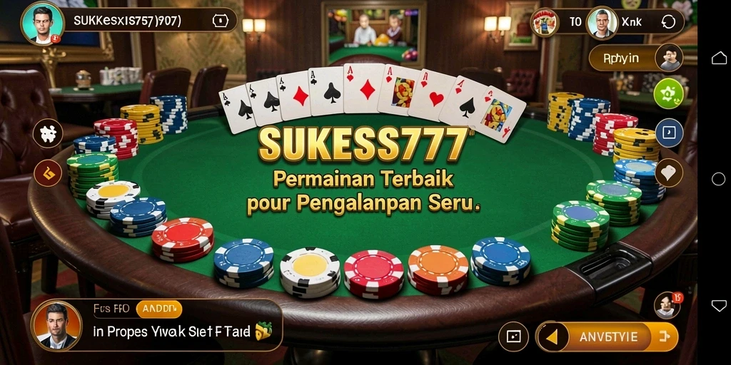 Tampilan gameplay Poker yang menarik dan interaktif di SUKSES777.